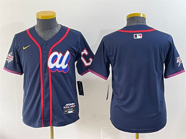 Youth American League Cleveland Guardians Blank Navy 2025 All-Star Edition Limited Stitched Baseball Jersey Youth American League Cleveland Guardians Blank Navy 2025 All-Star Edition Limited Stitched Baseball Jersey